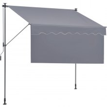 VEVOR Tenda da Sole Retrattile 2x1,2 m, Tenda Manuale per Balcone Tenda da Esterno Altezza Regolabile Frangivento Anti Raggi UV, Tenda Parasole Frangivista RetrattileTerrazza Balcone Giardino Cortile