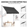 VEVOR Tenda da Terra Retrattile 250 x 120 cm Tenda Manuale con Manovella Nero