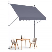 VEVOR Tenda da Terra Retrattile 250 x 120 cm Tenda Manuale con Manovella Grigio