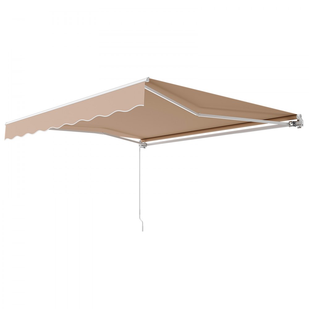 VEVOR Manual Retractable Awning, 8.2 x 6.56 ft Outdoor Patio Awning Retractable Sun Shade, Water-Resistant Polyester Patio Door Window Awning Sunshade Shelter with Crank Handle for Backyard, Balcony