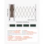 VEVOR Barricata Mobile Espandibile Barriera Controllo della Folla di Sicurezza 3,07 m, Cancello Espandibile Barricato Altezza da Terra Estesa 145 mm Recinzione in Metallo per Giardino Vialetto