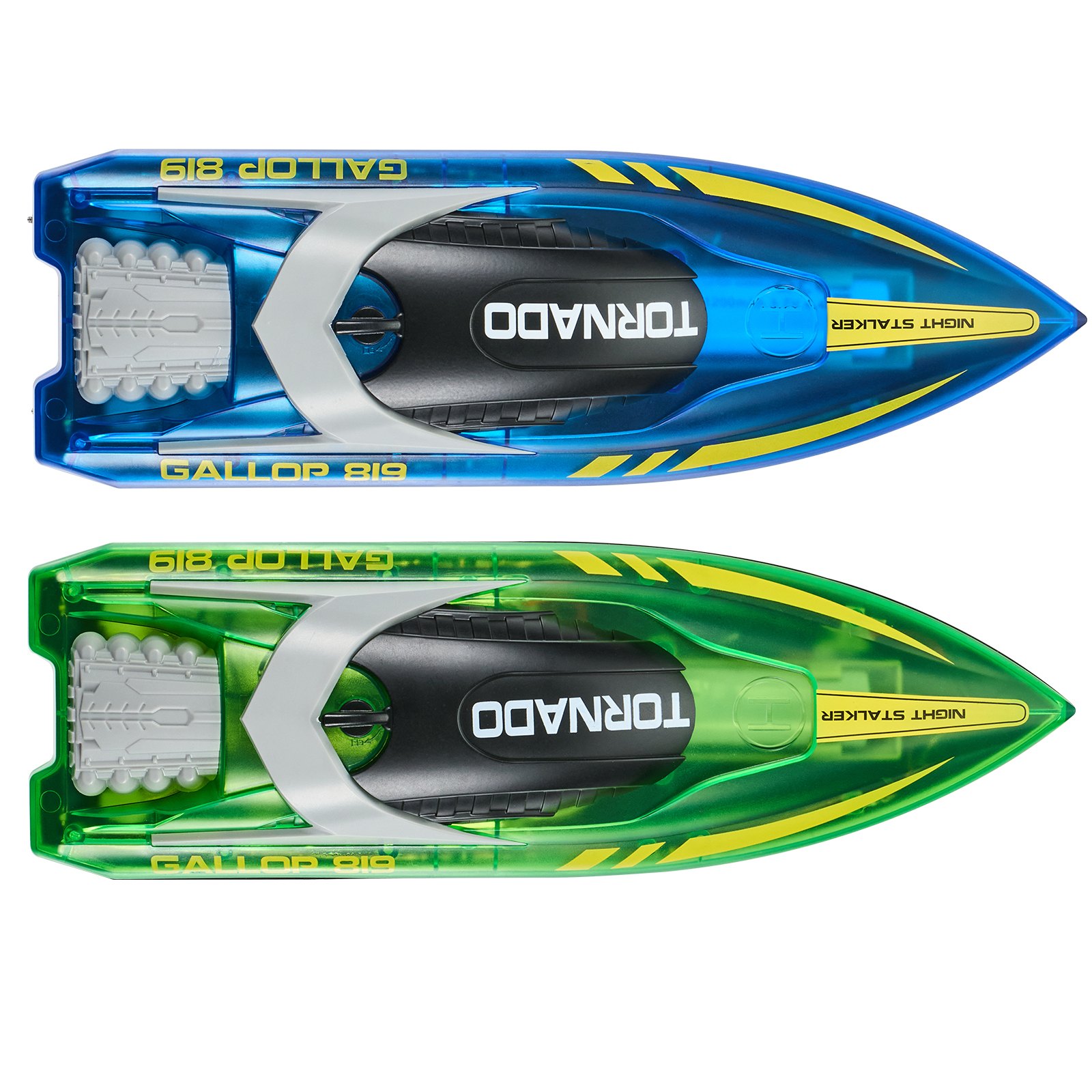 VEVOR Barca RC Giocattolo 2 Barche Telecomandate 2,4 GHz 12 km/h per Piscine Laghi, Barca da Regata con Luce LED, Impermeabile per Tutto il Corpo, Giocattolo Acquario RC Barca 2 Pezzi, Blu e Verde