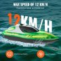 VEVOR Barca RC da regata telecomandata motoscafo da nave 2,4 GHz 12 km/h Verde