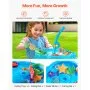 VEVOR Tavolo da Gioco per Sabbia Acqua con 9 Accessori Giocattolo, Tavolo d'Acqua per Bambini Piccoli per Attività Sensoriali con Set di Giochi di Pesca, Sicuro e Durevole, Facile da Pulire, Blu