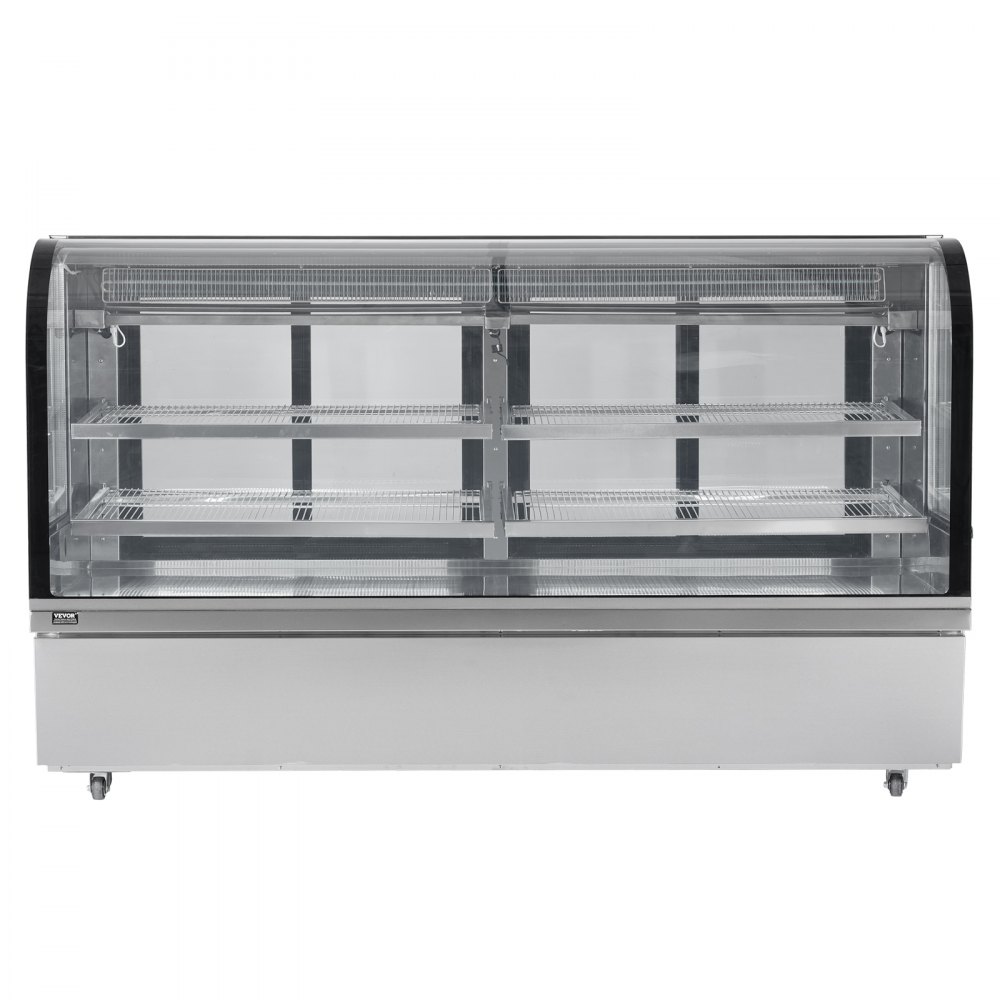 VEVOR Vetrina Refrigerata Grande Vetrina per Pasticceria da 901 Litri, Frigorifero Commerciale a 4 Ripiani con Illuminazione a LED, Raffreddamento a Tiraggio Discendente, Vetrina Rotelle Panetteria