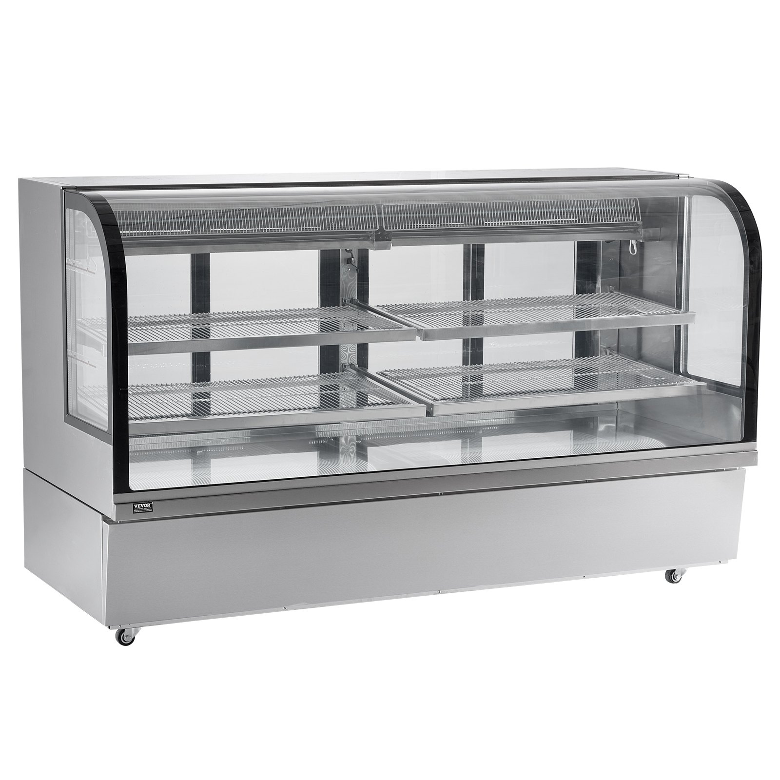 VEVOR Vetrina Refrigerata Grande Vetrina per Pasticceria da 901 Litri, Frigorifero Commerciale a 4 Ripiani con Illuminazione a LED, Raffreddamento a Tiraggio Discendente, Vetrina Rotelle Panetteria