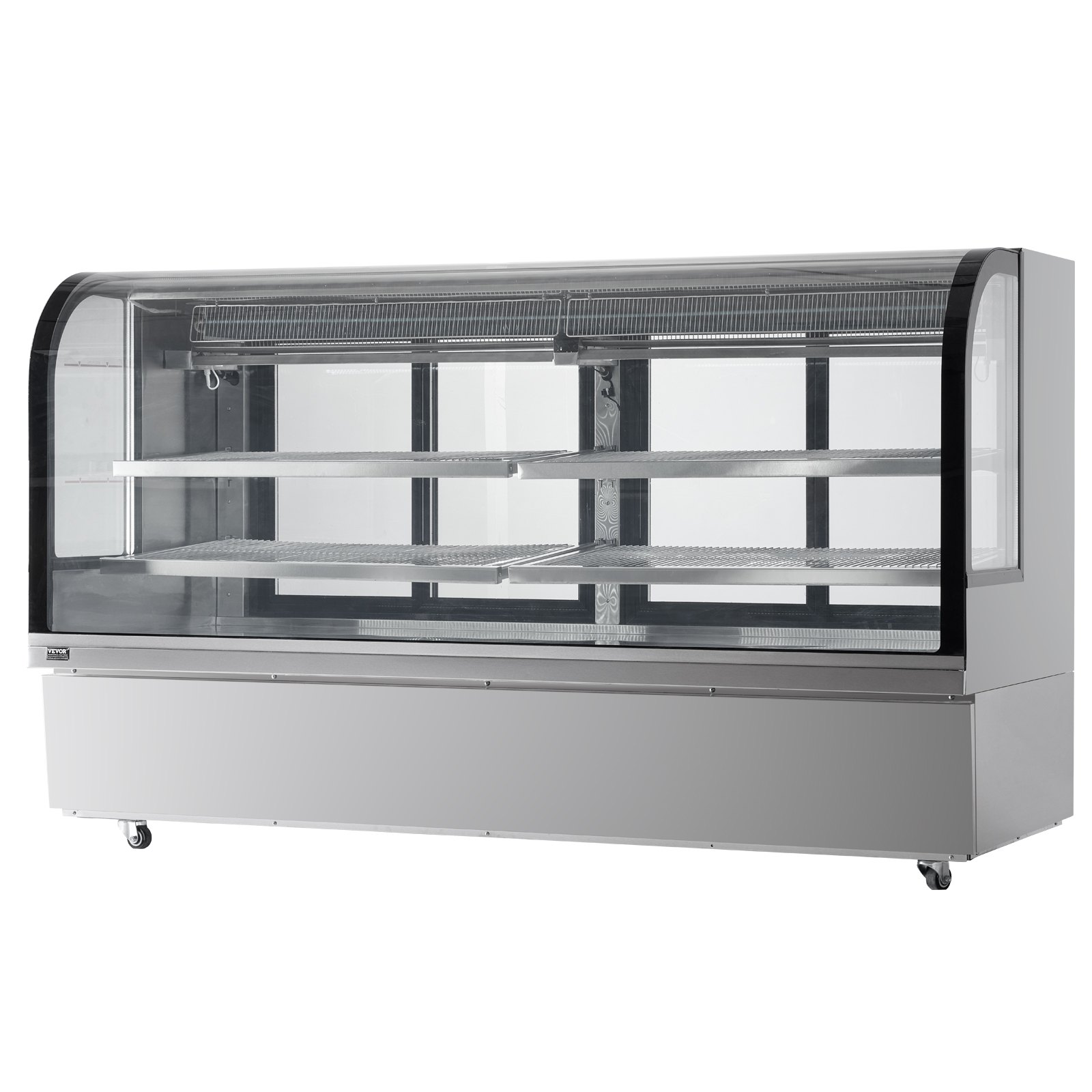 VEVOR Vetrina Refrigerata Grande Vetrina per Pasticceria da 901 Litri, Frigorifero Commerciale a 4 Ripiani con Illuminazione a LED, Raffreddamento a Tiraggio Discendente, Vetrina Rotelle Panetteria