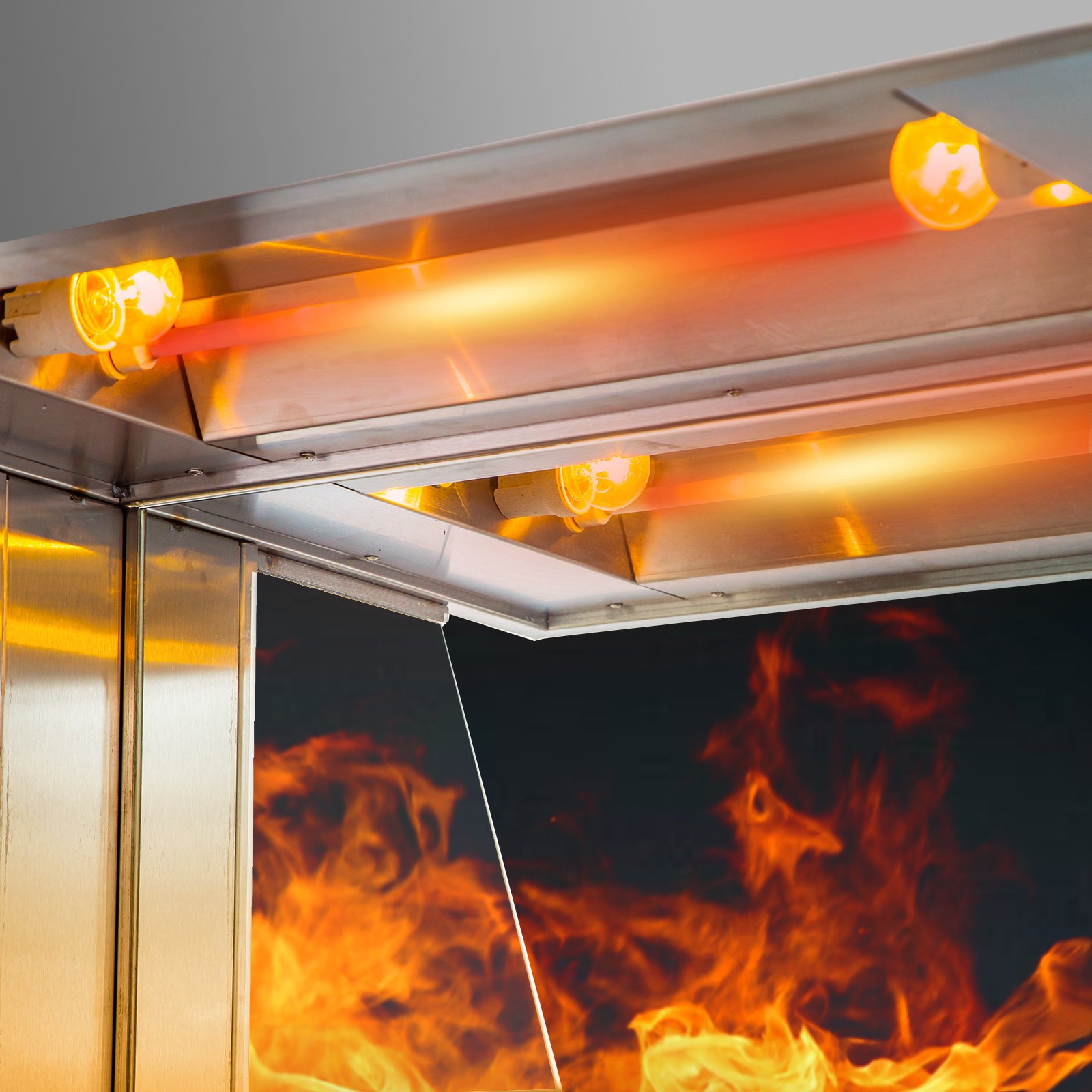 Vevor Riscaldante Patatine Fritte 80x71x68,5 Cm Scaldapatate Con Lampada Termica