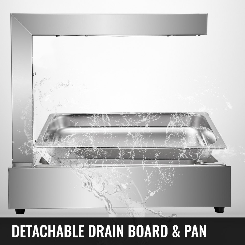 VEVOR Patatina Fritta più Caldo Scaldavivande con Lampada da 1000W 30-85℃