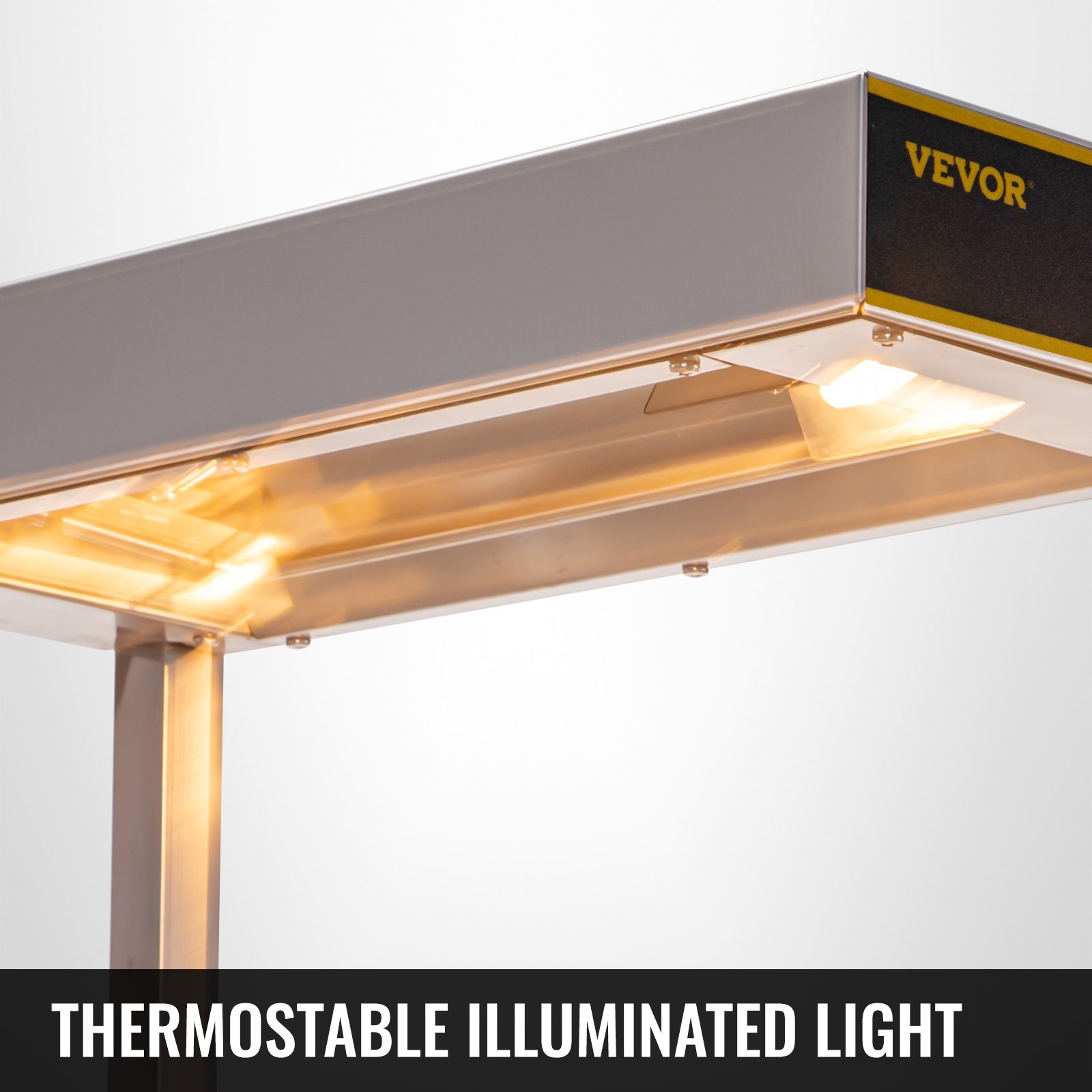 VEVOR Patatina Fritta più Caldo Scaldavivande con Lampada da 1000W 30-85℃