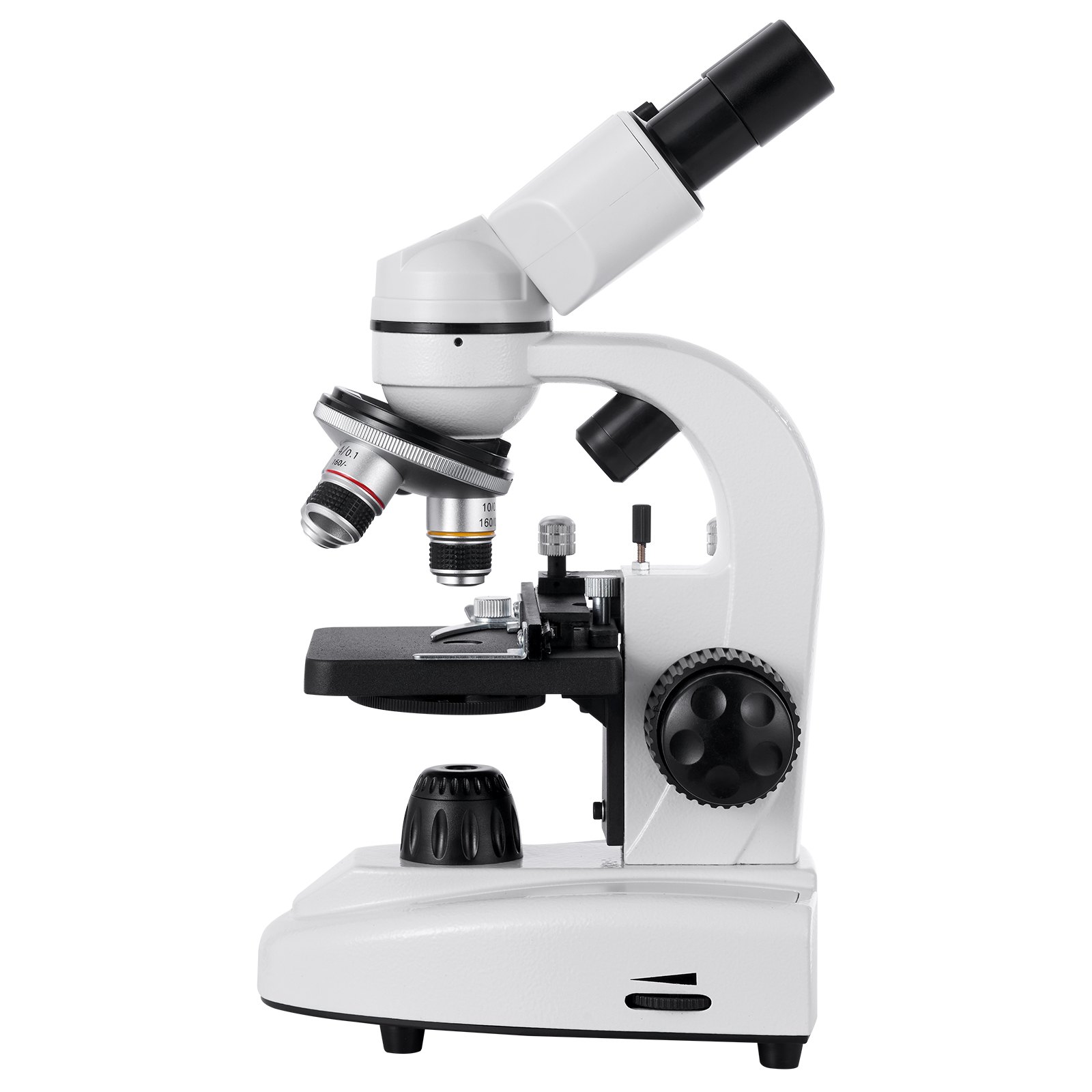 VEVOR Microscopio Binoculare, Kit Microscopio Composto con Ingrandimento 40-2000X, Corpo in Lega di Alluminio, Oculari, Luce LED, Supporto per Telefono, per Studenti, Laboratorio, Scuola, Casa
