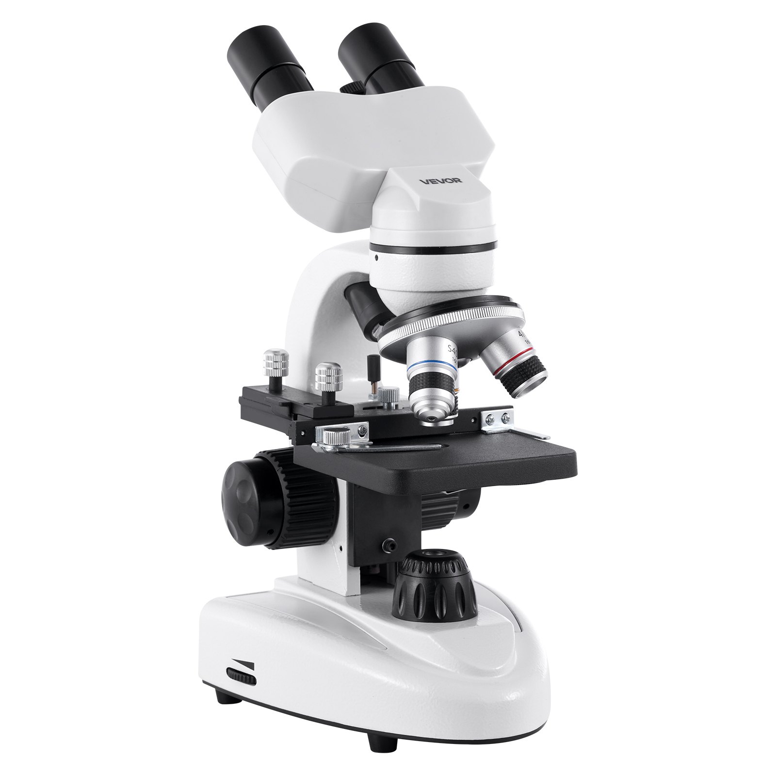 VEVOR Binocular Microscope for Adult, Professional Compound Microscope Kit with 40-2000X Magnification, Aluminum Alloy Body, Includes LED Light and Phone Holder, for Lab, School, Home, Education