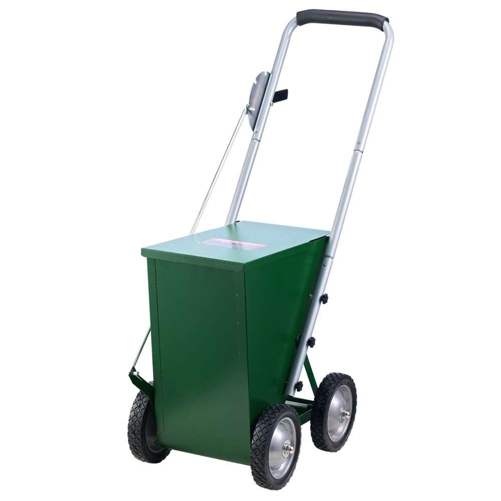 VEVOR Segnalinee a Secco per Campi da Gioco, 4 Ruote, Linee 50-100 mm, Segnalinee Regolabili, con Maniglia di Regolazione in Gomma, Capacità Polvere 22,7 kg, per Baseball Infield, Verde