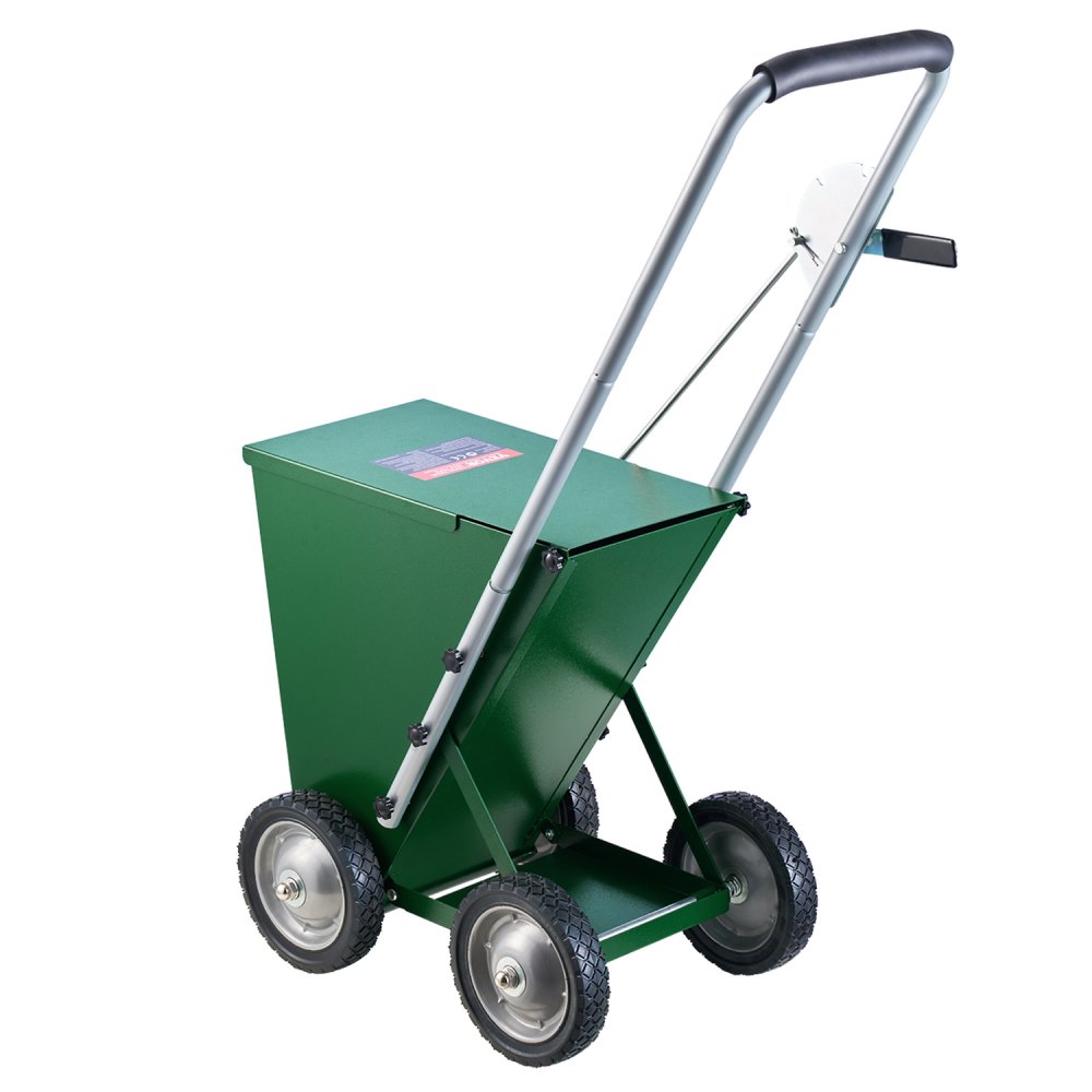 VEVOR Segnalinee a Secco per Campi da Gioco, 4 Ruote, Linee 50-100 mm, Segnalinee Regolabili, con Maniglia di Regolazione in Gomma, Capacità Polvere 22,7 kg, per Baseball Infield, Verde