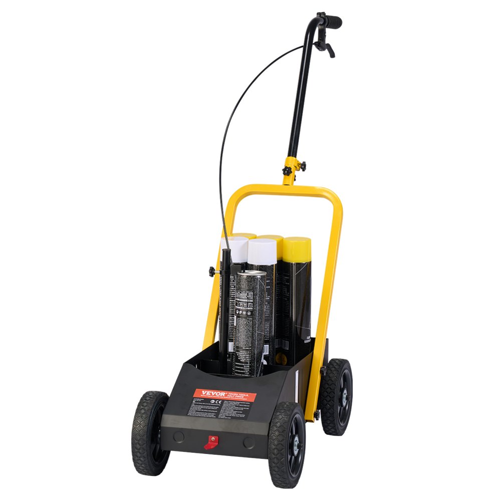 VEVOR Macchina per Marcatura delle Linee di Demarcazione, 610 x 330 x 900 mm, 4 Ruote, Segnalinee Linee di Demarcazione con Larghezza Regolabile, per Strade, Parcheggi, Campi Sportivi, Nero