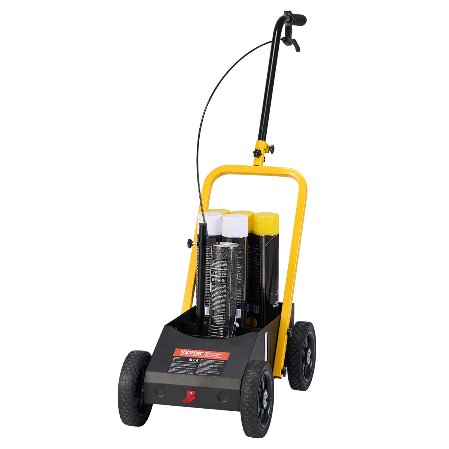 VEVOR Macchina per Marcatura delle Linee di Demarcazione, 610 x 330 x 900 mm, 4 Ruote, Segnalinee Linee di Demarcazione con Larghezza Regolabile, per Strade, Parcheggi, Campi Sportivi, Nero