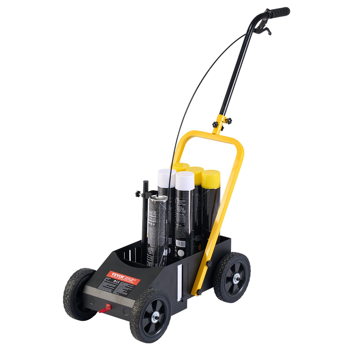 VEVOR Macchina per Marcatura delle Linee di Demarcazione, 610 x 330 x 900 mm, 4 Ruote, Segnalinee Linee di Demarcazione con Larghezza Regolabile, per Strade, Parcheggi, Campi Sportivi, Nero