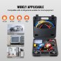 VEVOR Set di Manometro del Refrigeranti a 4 Vie per R134A R410A R22 dell'Aria Condizionata Uso Automobilistico, Set Indicatore del Collettore AC 3 Adattatori per Refrigeranti con Valigetta 31x30x8,5cm