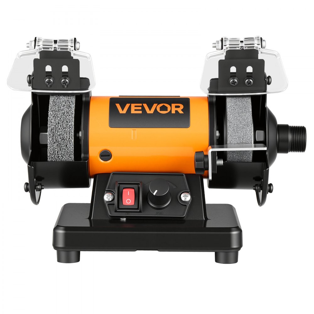 VEVOR Lucidatrice da Banco Velocità Regolabile da 8300 a 10600 giri/min, Macchina Levigatura con Mole Abrasive in Fibra e Lana, Kit di Accessori 100 pz, per Gioielli Metallo Pietra Grezza Fai Da Te