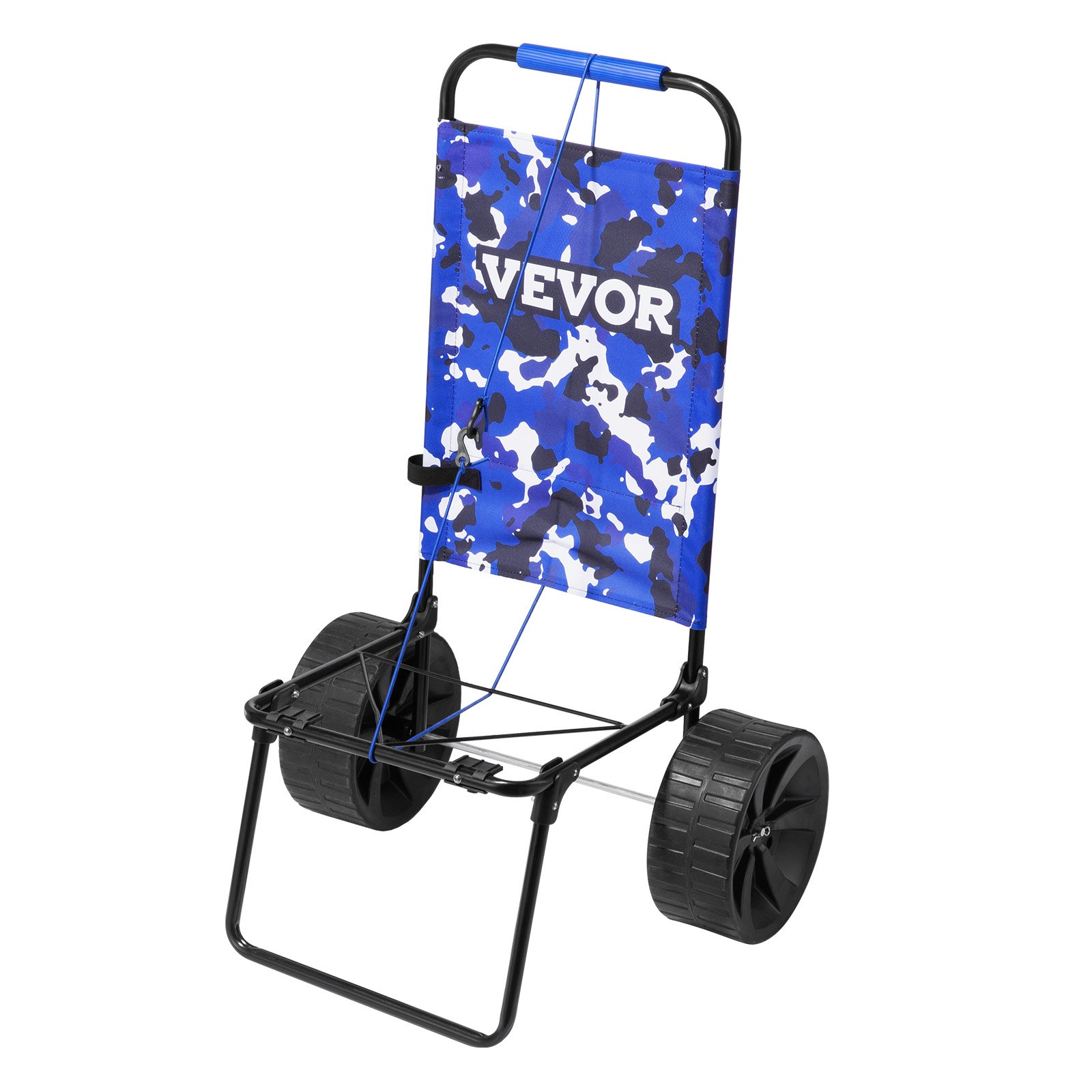 VEVOR Carrello da Spiaggia con Ruote Grandi Per Sabbia, Vassoio di Carico 380 x 386 mm, Carrello Da Trasporto Pieghevole Ruote PE Piene 254 mm, Per picnic, Campeggio, Spiaggia, Pesca, Carico 31 kg