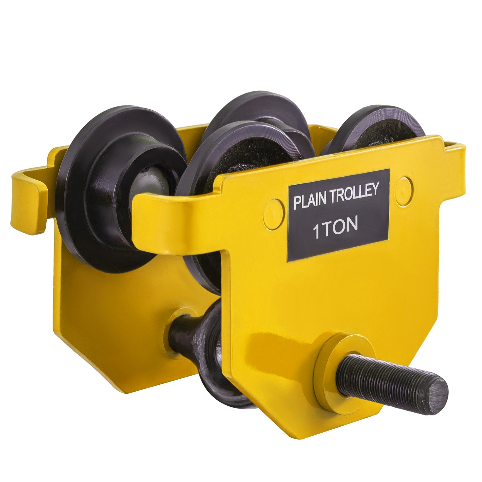 Carrello Porta Paranco Portaparanco Gru Mano 1000kg Spinta Flangia In Giallo