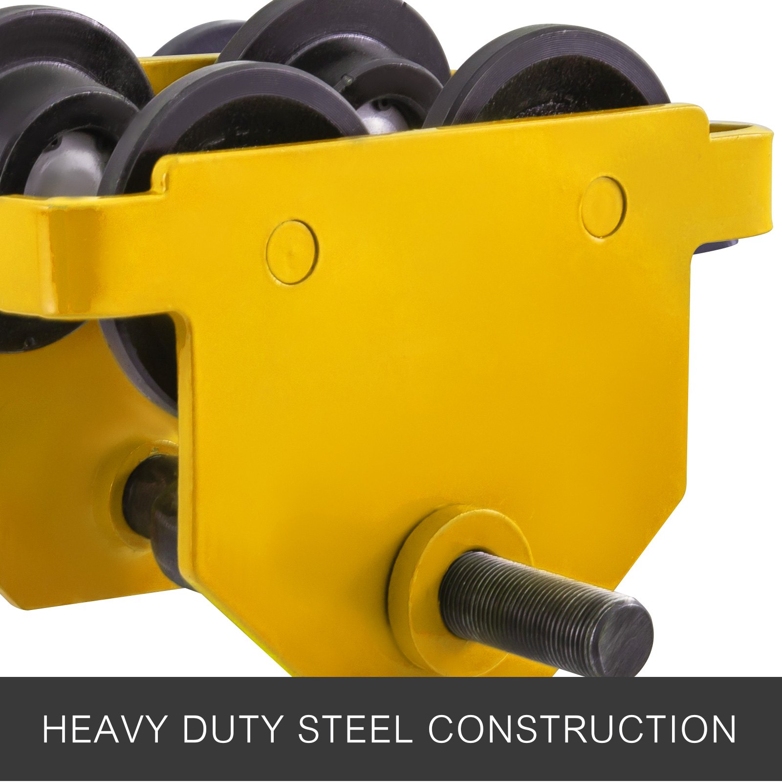 Carrello Porta Paranco Portaparanco Gru Mano 1000kg Spinta Flangia In Giallo