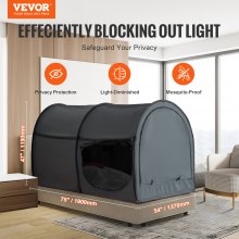 VEVOR Tenda da Letto Traspirante a 4 Porte Oscurante Leggera Pali 7 mm Verde