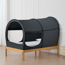 VEVOR Tenda da Letto Traspirante a 4 Porte Oscurante Leggera Pali 7 mm Verde