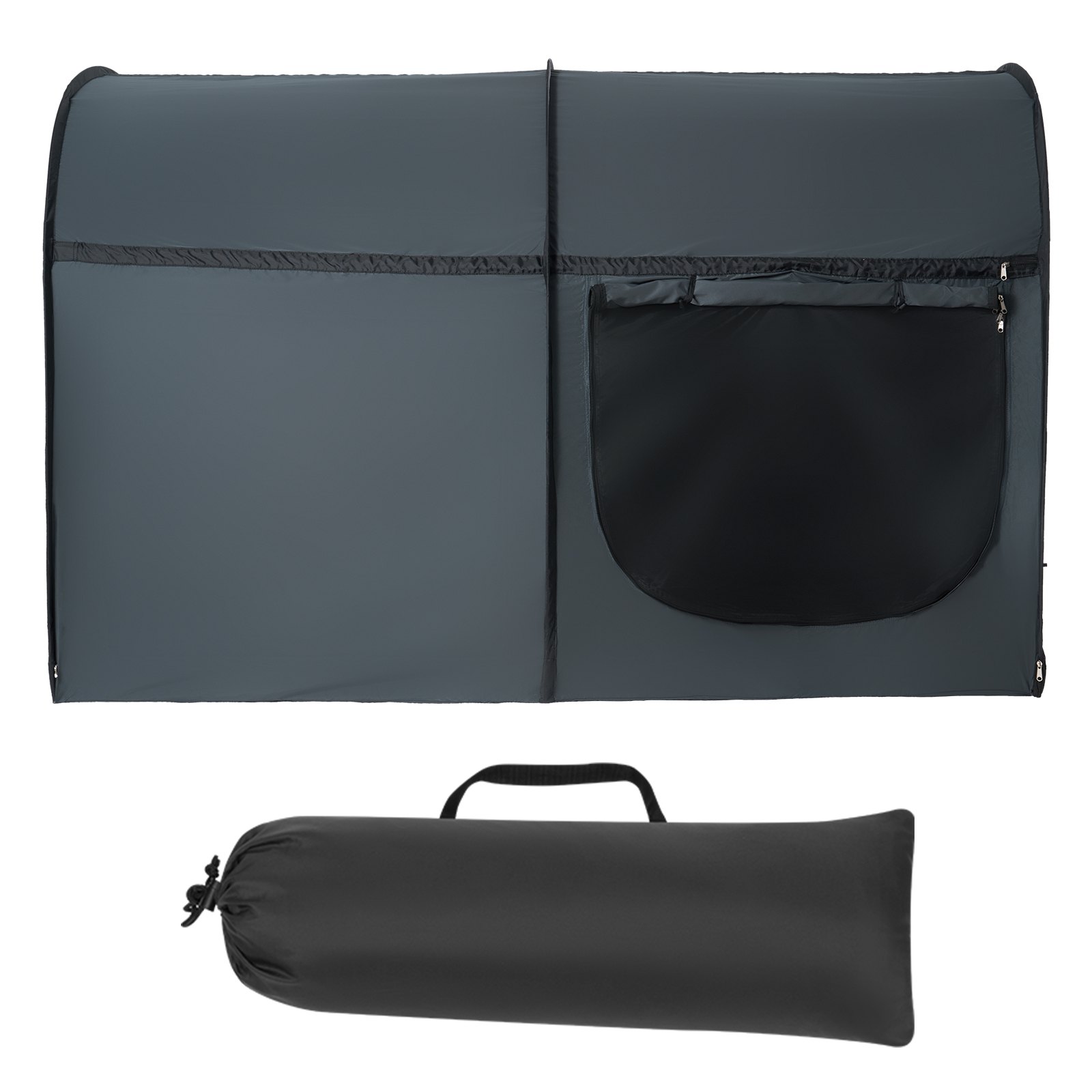 VEVOR Tenda da Letto Traspirante a 4 Porte Oscurante Leggera Pali 7 mm Verde 190x137x119cm