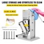 VEVOR Macchina Riempitrice per Salsicce Carne Salumi Manuale in Acciaio Inossidabile 304 Velocità Regolabile da Tavolo 3L, Riempitore Manuale 5 Spintori di Ricambio in Acciaio Inox 304 da Salumeria 3L