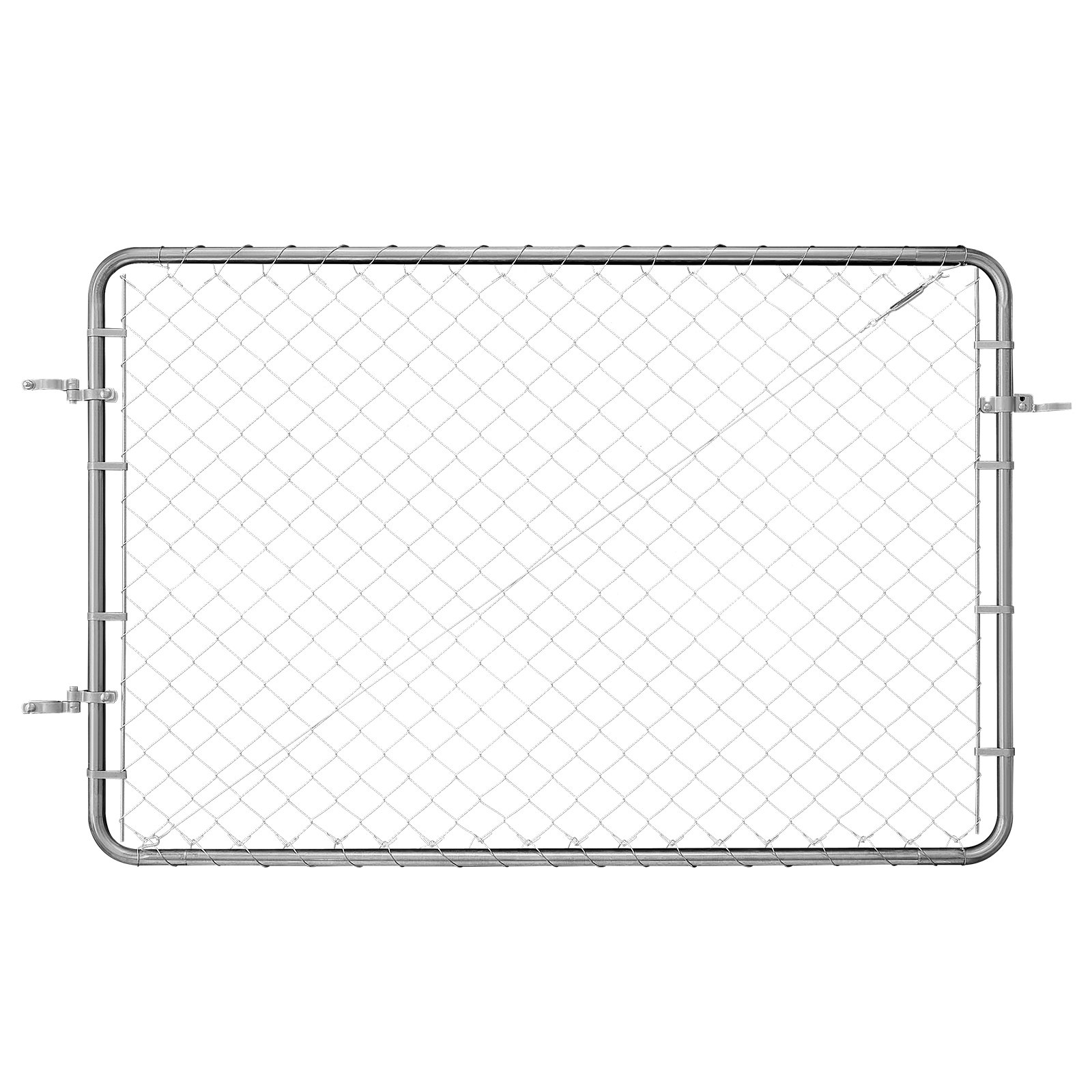 VEVOR Cancello per Recinzione a Maglie di Catena, 183 x 122 cm, Cancello da Giardino in Acciaio Zincato Antiruggine, Pannello Regolabile per Cortile Vialetto Agricolo con Accessori Completi