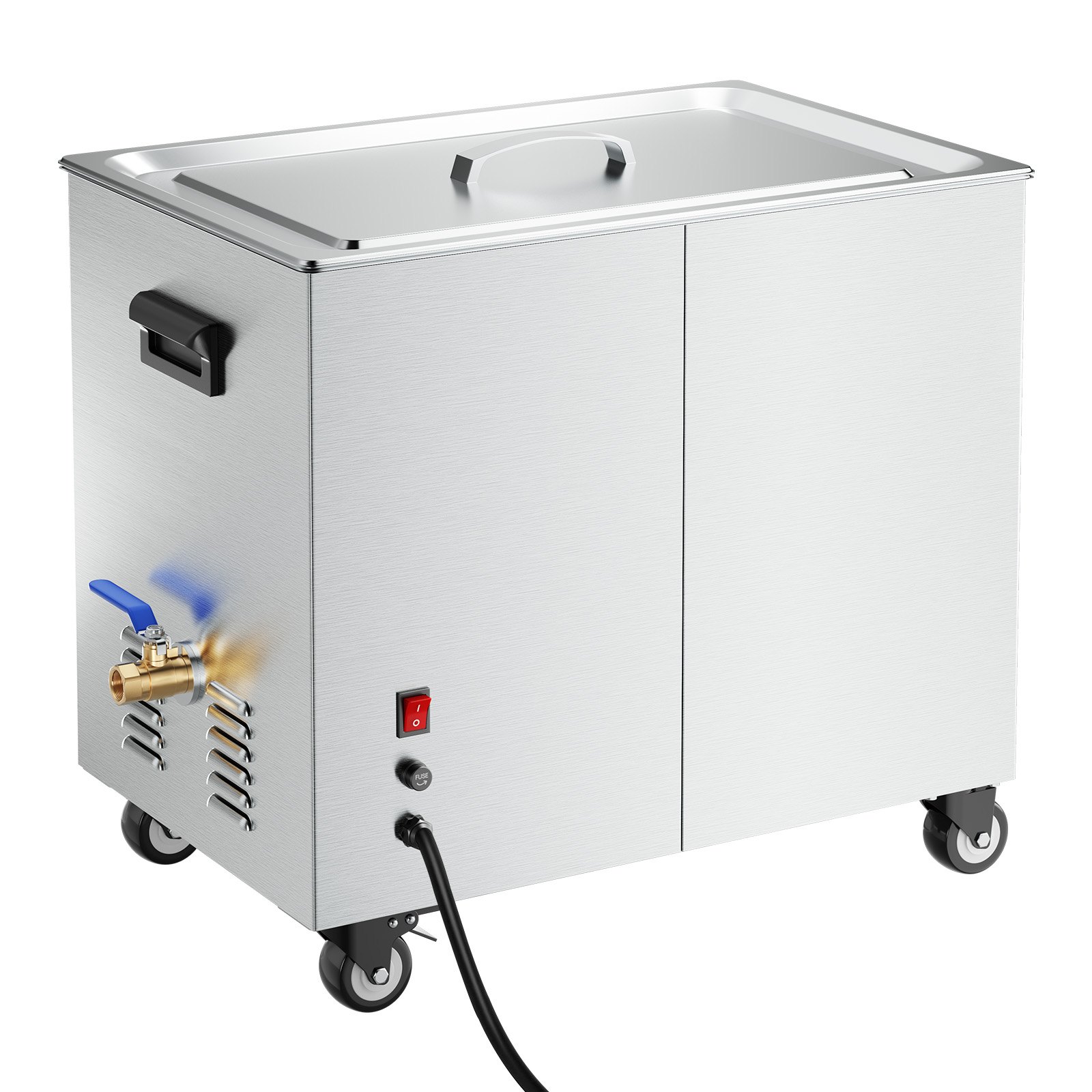 VEVOR Pulitore a Ultrasuoni da 50 L, Macchina per la Pulizia a Ultrasuoni Professionale con Cestello di Pulizia e Display Digitale, in Acciaio Inox da 840 W e 40 kHz con Ruote per Parti, Carburatori