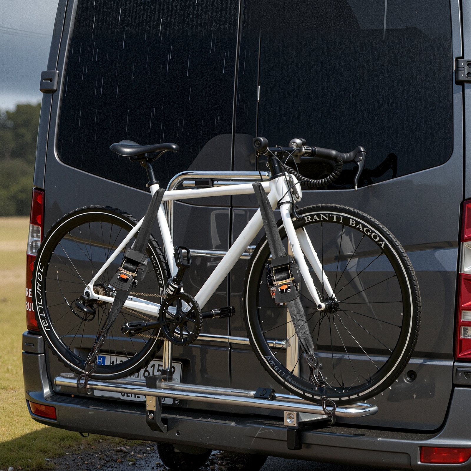 VEVOR Cinghie di Fissaggio con Doppio Gancio a S da 50,8 mm x 3 m, Resistenza alla Rottura di 1375 kg, 2 Anelli morbidi, per Traslochi, Rimorchi, Motociclette, Kayak, Tetto Auto, Confezione da 2