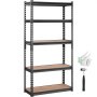 VEVOR Scaffale per Carico Pesante da Garage Officina Cantina 5 Ripiani in Metallo Carico Totale Massima 907,2kg, Scaffale in Metallo Altezza Ripiano Regolabile 75 x 30 x 152 cm, Scaffale per Magazzino