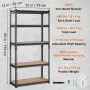 VEVOR Scaffale per Carico Pesante da Garage Officina Cantina 5 Ripiani in Metallo Carico Totale Massima 907,2kg, Scaffale in Metallo Altezza Ripiano Regolabile 75 x 30 x 152 cm, Scaffale per Magazzino