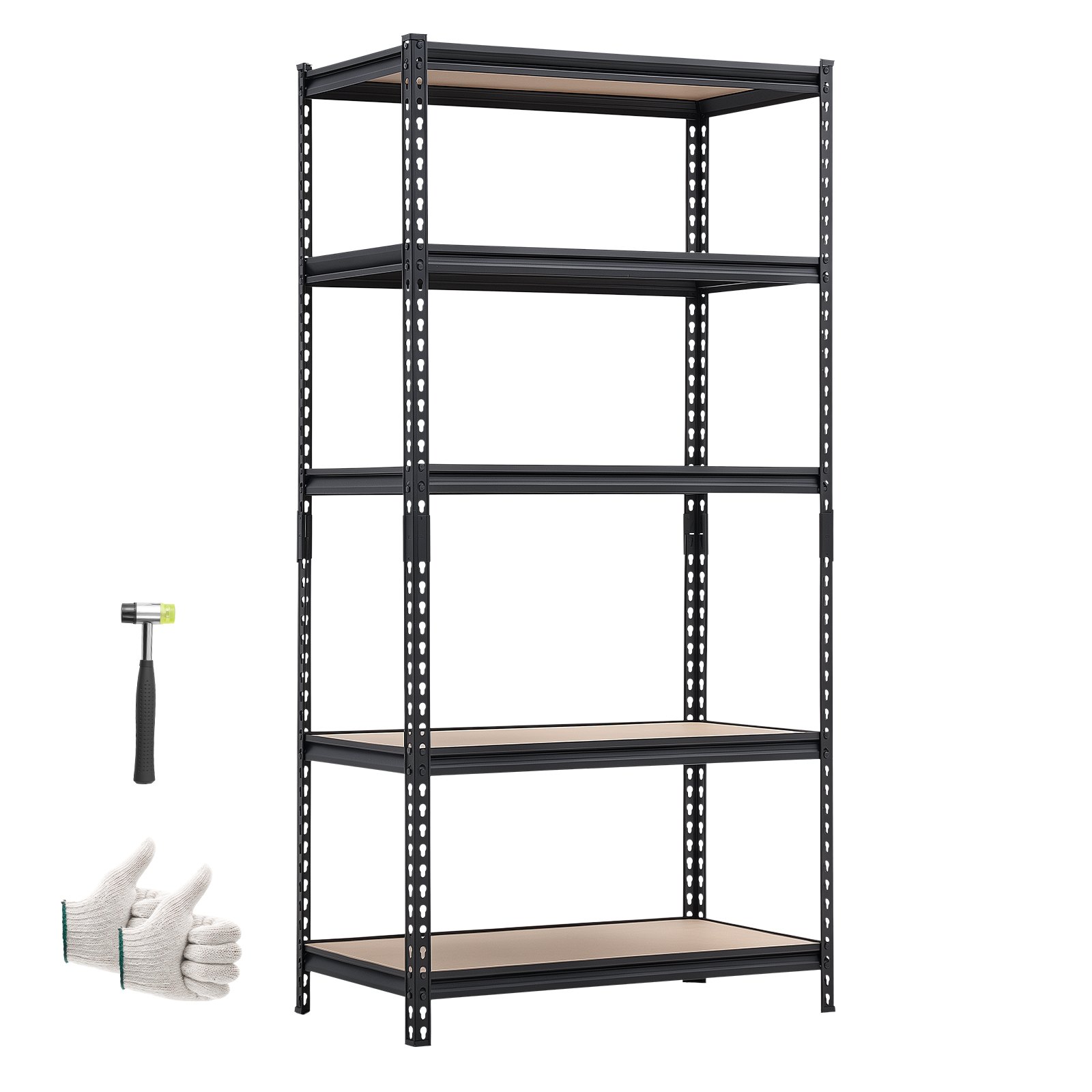VEVOR Scaffale per Garage in Metallo 5 Ripiani Regolabili Capacità 907,2kg, Scaffale da Stoccaggio per Carichi Pesanti, per Dispensa, Magazzino, Cantina e Cucina, 92,3 cm L x 45,9 cm P x 181,3 cm A