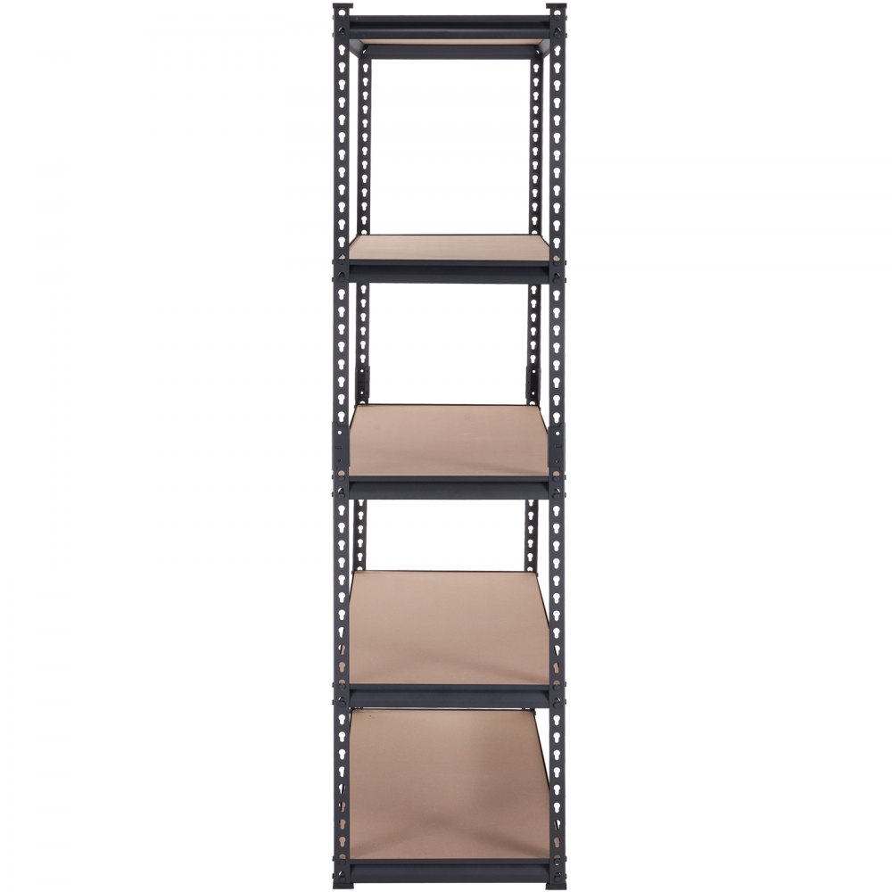 VEVOR Scaffale per Carico Pesante da Garage Officina Cantina 5 Ripiani in Metallo Carico Totale Massima 907,2kg, Scaffale in Metallo Altezza Ripiano Regolabile 90x45x182,88 cm, Scaffale per Magazzino