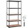 VEVOR Scaffale per Carico Pesante da Garage Officina Cantina 5 Ripiani in Metallo Carico Totale Massima 907,2kg, Scaffale in Metallo Altezza Ripiano Regolabile 90x45x182,88 cm, Scaffale per Magazzino