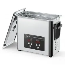 VEVOR Pulitore a Ultrasuoni da 6 L, Macchina Professionale per la Pulizia a Ultrasuoni, con Cestello di Pulizia e Schermo Digitale, in Acciaio Inox da 120 W e 40 kHz per Orologi, Rasoi, Gioielli