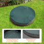 VEVOR Sabbiera con Coperchio 120 x 23 cm Sabbiera Rotonda in HDPE con 3 Posti ad Angolo, Rivestimento del Fondo, per Cortile all'Aperto, Spiaggia, Parco, per Ragazzi, Ragazze dai 3 ai 12 Anni, Marrone