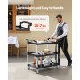 VEVOR Carrello Portaoggetti Carico 226 kg Carrello di Servizio a 3 Livelli Nero