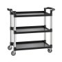 VEVOR Carrello Portaoggetti Carico 226 kg Carrello di Servizio a 3 Livelli Nero
