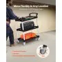 VEVOR Carrello Portavivande, Capacità di Carico 136 kg Carrello per Servizi Alimentari in Plastica a 3 Livelli da 620 x 410 mm con Ruote Girevoli 360° per Magazzino, Ufficio, Casa, Ristorante, Cucina