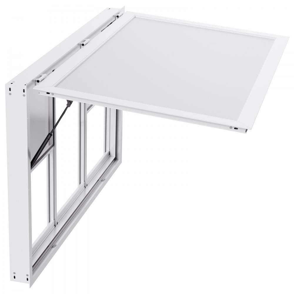 VEVOR Sportello per Concessioni da 1524 x 915 mm Finestra per Camion di Cibo in Lega di Alluminio, Apertura Fino a 85 Gradi con 6 Finestre Scorrevoli, Porta a Tenda e Gancio di Traino