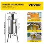 VEVOR Smielatore Elettrico 130 W, Smielatore Elettrico da Melario, 1300 Giri/min Estrattore di Miele Clindro Acciaio Inox, Smielatore Elettrico 3 Favi per Apicoltura