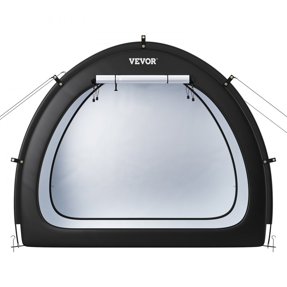 VEVOR Spaziosa Tenda per Riporre le Bici all'Aperto con Finestra Ventilata, Tenda Impermeabile a Forma di Ventaglio con Fibra di Vetro e Doppie Cerniere da 1 a 2 Bici, 1706 x 2011 x 792 mm
