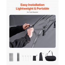 VEVOR Spaziosa Tenda per Riporre le Bici all'Aperto con Finestra Ventilata, Tenda Impermeabile a Forma di Ventaglio con Fibra di Vetro e Doppie Cerniere da 4 a 5 Bici, 1706 x 2133 x 1524 mm