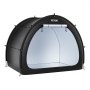VEVOR Spaziosa Tenda per Riporre le Bici all'Aperto con Finestra Ventilata, Tenda Impermeabile a Forma di Ventaglio con Fibra di Vetro e Doppie Cerniere da 4 a 5 Bici, 2190 x 1550 x 1730 mm