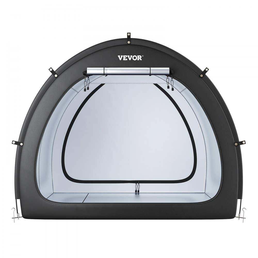 VEVOR Spaziosa Tenda per Riporre le Bici all'Aperto con Finestra Ventilata, Tenda Impermeabile a Forma di Ventaglio con Fibra di Vetro e Doppie Cerniere Più di 5 Bici, 1706 x 2133 x 2438 mm