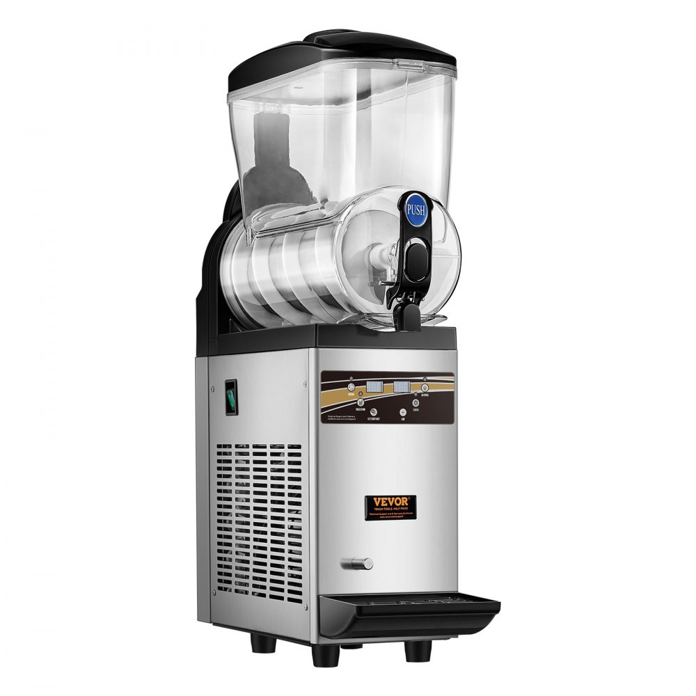 VEVOR Commercial Slushie Machine, 1 x 15L Slushie Machine 500W 220V, Slushie Machine with Removable Tray and Digital Smart Panel, Commercial Slushie Machine
